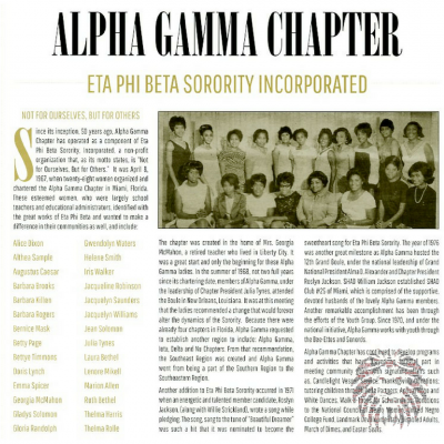 Alpha Gamma Chapter Eta Phi Beta Sorority INC.